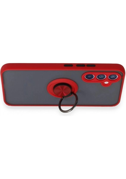 Samsung Galaxy A34 5g Kılıf Montreal Yüzüklü Silikon Kapak - Kırmızı modelleri