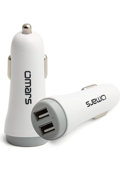 Omars 4.8A Çift USB Çıkışlı Araç Şarj Cihazı