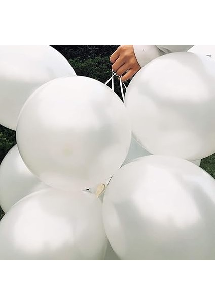 Beyaz Balon Seti, 10 Adet, Helyum Gazı Uyumlu, Parti ve Organizasyon Süslemeleri Için modelleri