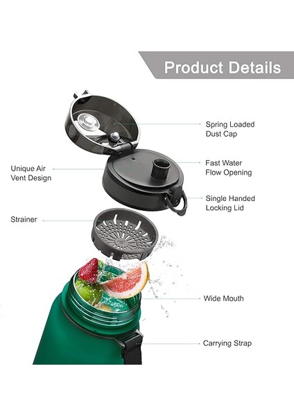 Spor Içecek Şişesi 500 ML/800 Ml/1 L, Sızdırmaz, Tritan ve Bisfenol A Içermez, Bisiklet, Fitness, Dış Mekan Için Su Şişesi fiyatları