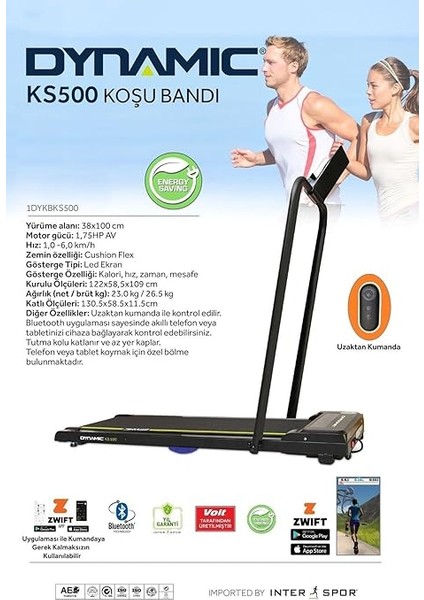 KS500 Ultra Slim Koşu Bandı, Bluetooth ve Uzaktan Kumanda, Energy Saving fırsatları