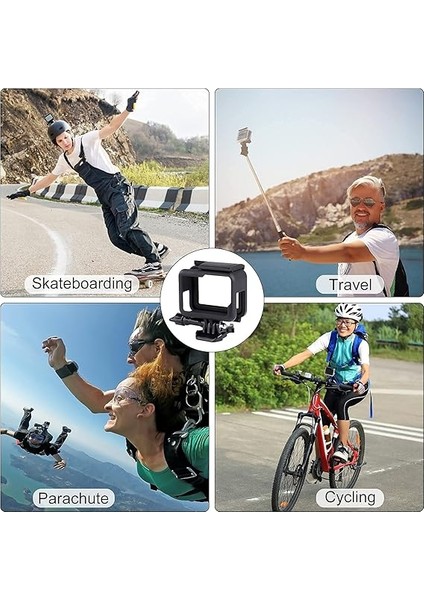 Gopro Hero 7/6/5/(2018) ile Uyumlu Gövde, Siyah Aksiyon Kameraları, Aksesuar, Koruyucu Gövde, Soket ve Vida Ile, Siyah indirimleri