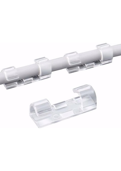 20LI Şeffaf Kablo Sabitleyici Düzenleyici Klips Duvar Fayans Cam Yapışkanlı Kablo Tutucu