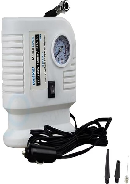 Lastik Hava Kompresörü Saatli 12 V 260PSI 12LT/DK