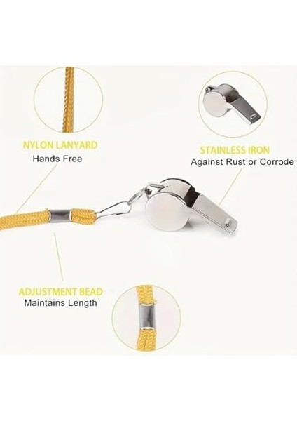 6 Adet Metal Düdük Yüksek Sesli Ipli Deprem Düdüğü Spor Müsabaka Yarış Etkinlik Kamp Acil Durum indirimleri