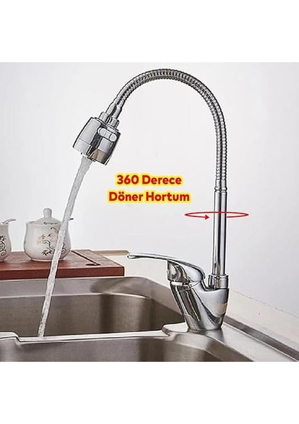 Home Spiral Başlı 2 Fonksiyonlu Hareketli Dönebilen Hortumlu Musluk Ucu Tasarruflu Oynar Başlıklı Krom fırsatları