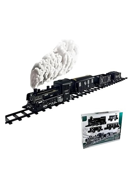 Işıklı ve Buharlı Tren 15 Parça Oyun Buhar Atan Klasik 63 cm Tren 4 Vagonlu fiyatları