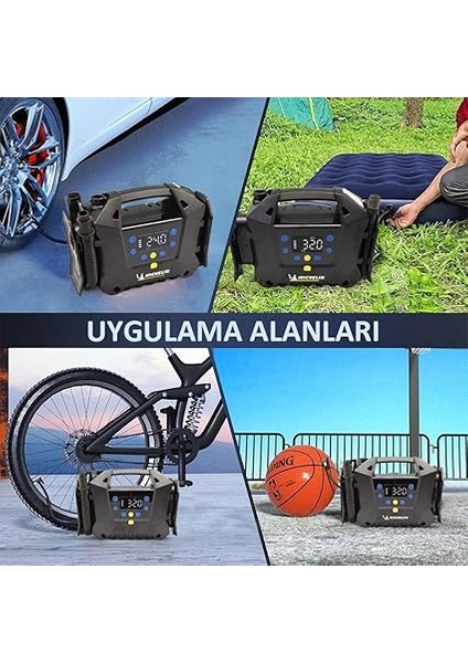 MC34259 11.1VOLT/2.5AH. Li-Ion 120PSI Ayarlanabilir Dijital Basınç Göstergeli Şarjlı Lastik &amp; Yatak Şişirme Pompası fiyatları