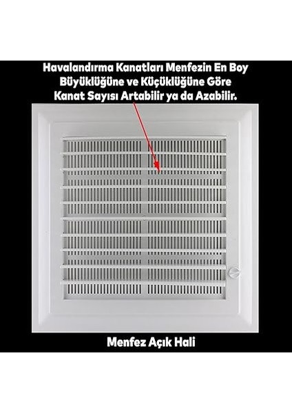 Menfez Banyo Wc Tuvalet Havalandırma Plastik Panjur Beyaz 30X30 cm modelleri
