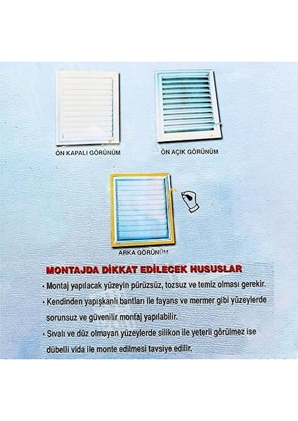 Menfez Banyo Wc Tuvalet Havalandırma Plastik Panjur Beyaz 30X30 cm indirimleri