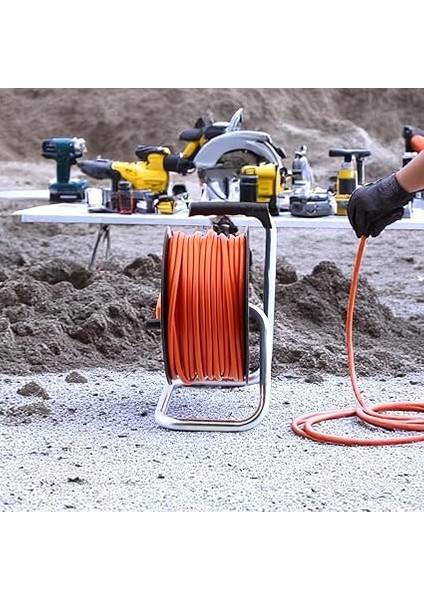 Uzatma Kablosu 3x2.5 mm 20 Metre Plastik Seyyar Makara 4 Prizli Monofaze Termal Sigortalı indirimleri