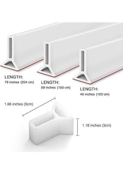 Silikon Islak Oda Banyo Zemin Contası Ekran Kapı Contası Şeridi Suyun Taşmasını Önler | Islak ve Kuru Ayırma Için Su Geçirmez Kendinden Yapışkanlı ve Bükülebilir Su Geçirmez Şerit (40 Inç) fiyatları