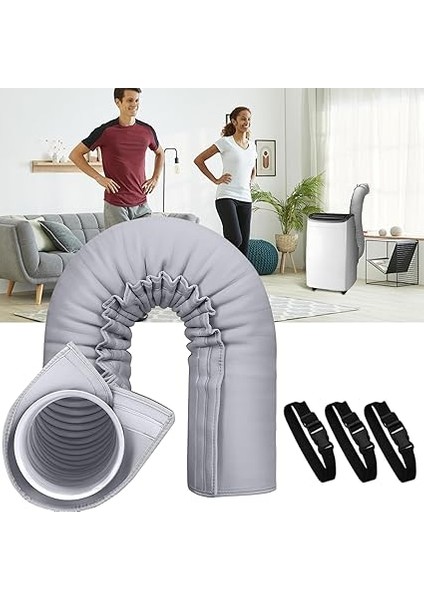 Hortumu Izolasyon Kılıfı - Taşınabilir Klima Hortumu Yalıtımı - Hortum Kılıfı Esnek Yalıtımlı Toz Geçirmez 15 cm 12.7 cm Çap Boru Uyumlu modelleri