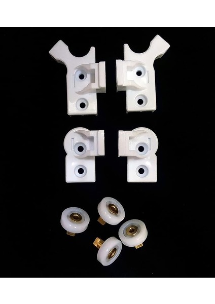 Duşakabin Kapı Parçası Duşakabin Plastik Yedek Parça 2 Adet Alt 2 Adet Üst 4 Adet Teker