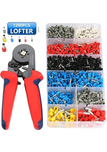 Sıkma Pensesi, Kablo Pabuçları Seti, 1200 Adet Kablo Pabuçları Alet Kiti, 0,25-10,00 Mm²