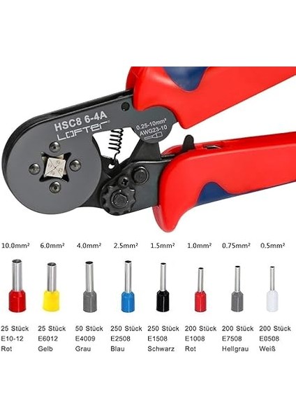 Sıkma Pensesi, Kablo Pabuçları Seti, 1200 Adet Kablo Pabuçları Alet Kiti, 0,25-10,00 Mm² indirimleri