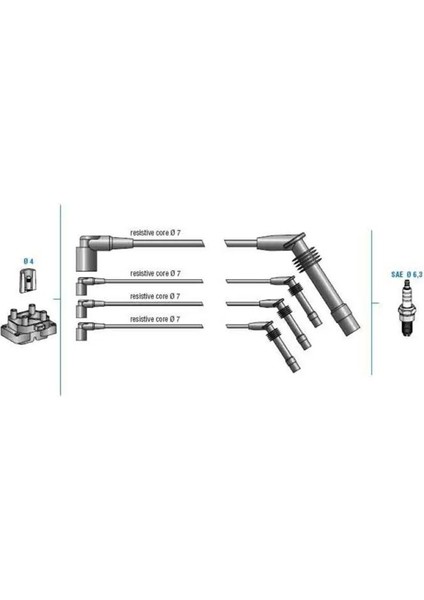 7816 Buji Kablosu 1212607 1612606 1612607