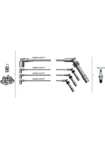 7818 Buji Kablosu 1612608 1612651 608610