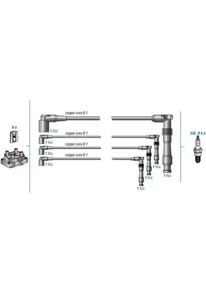 7817 Buji Kablosu 1282153 1282154 1282155