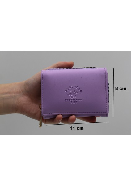 Lila Bozuk Para Gözlü Bol Kartlıklı Mini Kadın Cüzdanı