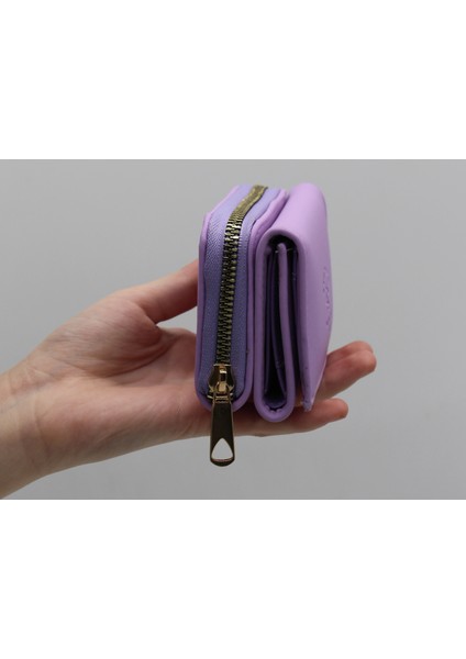 Lila Bozuk Para Gözlü Bol Kartlıklı Mini Kadın Cüzdanı modelleri