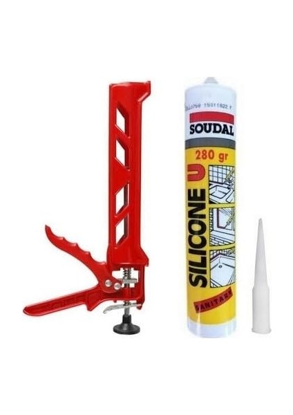 Amaçlı Soudal Şeffaf Silikon 280 ml ve Plastik Silikon Tabancası