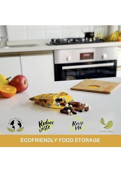 Balmumu Gıda Sargısı - Plastik ve Silikonsuz – Arı Balmumu ile Sarma Levhaları - Yeniden Kullanılabilir - Çevre Dostu Gıda Saklama Çözümü - Sıfır Atık - Ekmek ve Sandviç Sargısı - Sürdürülebilir Hediyeler Yeniden Kullanılabilir Balmumu Gıda Sargıları Çeşitli Pakette, 3'lü Set (S,m,l) fırsatları