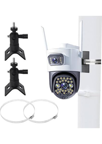 2 Adet Kamera Direği Tutucu Tutucu: Evrensel Kamera Duvar Askısı, Eufy Cam Için Ayarlanabilir Direk, Vida Delikli Montaj Braketi, Güvenlik Kamerası Güneş Paneli Için, Siyah