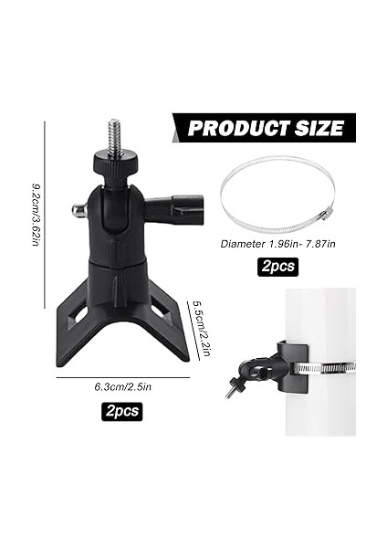 2 Adet Kamera Direği Tutucu Tutucu: Evrensel Kamera Duvar Askısı, Eufy Cam Için Ayarlanabilir Direk, Vida Delikli Montaj Braketi, Güvenlik Kamerası Güneş Paneli Için, Siyah fiyatları