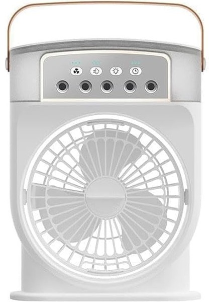 Şarjlı Mini Buharlı Hava Soğutucu, Taşınabilir Portatif Mobil Sulu Klima, 3 Rüzgar Hızı, 3 Sis Modu, Buzlu Vantilatör 5 Sprey Delikli ile LED Işıklı 26CM x 20CM - CRV-002 (CRV-002 - Beyaz) modelleri