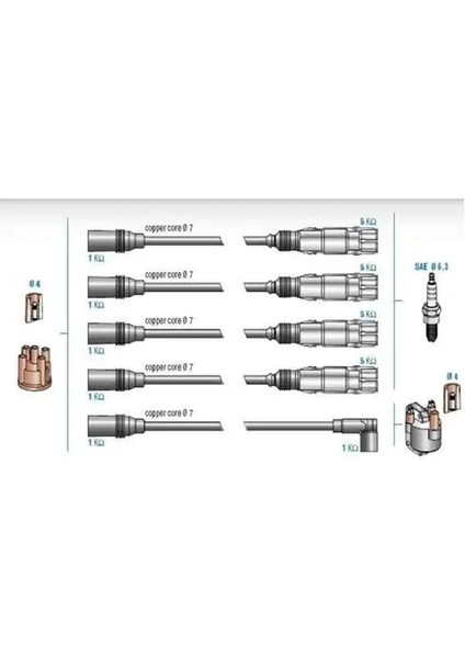 7805 Buji Kablosu 06A905409F N10204402 N10243611