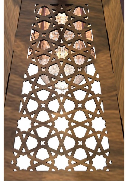 Selçuklu Motif Ahşap Vintage Rustik Salon Avize Isme Özel Hazırlanan Ahşap Kutu Hediyeli modelleri