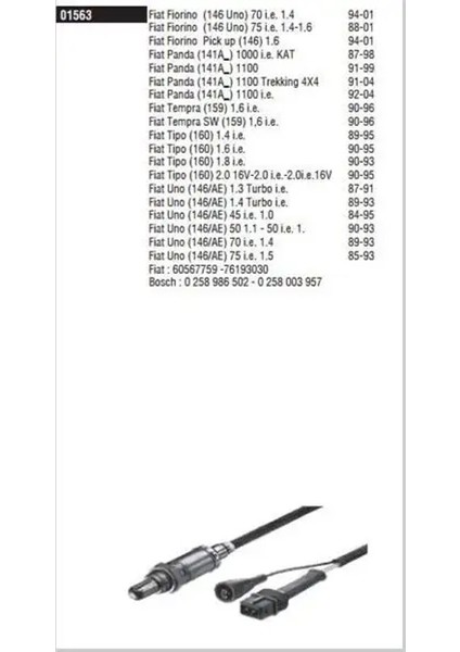 1563 Oksijen Sensoru 004165009 0060507690 0060518131