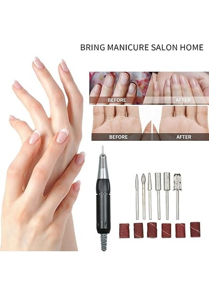 Elektrikli Tırnak Matkap Makinesi 30000 Rpm E-Dosya Elektrikli Tırnak Dosya Değirmeni Parlatıcı Kiti Manikür Pedikür Matkap Akrilik Jel Çivi Için Ab Tak Siyah fırsatları