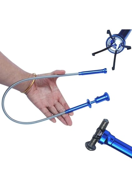 Spiral Esnek Mıknatıslı Işıklı Kancalı Kıskaç 62CM Manyetik Vida Tutucu Güçlü Çelik Çene