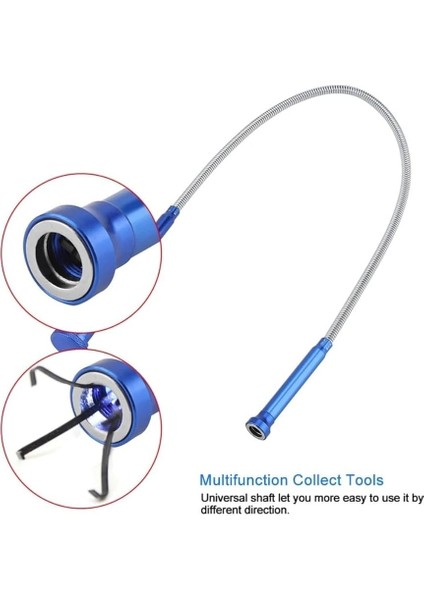 Spiral Esnek Mıknatıslı Işıklı Kancalı Kıskaç 62CM Manyetik Vida Tutucu Güçlü Çelik Çene fırsatları