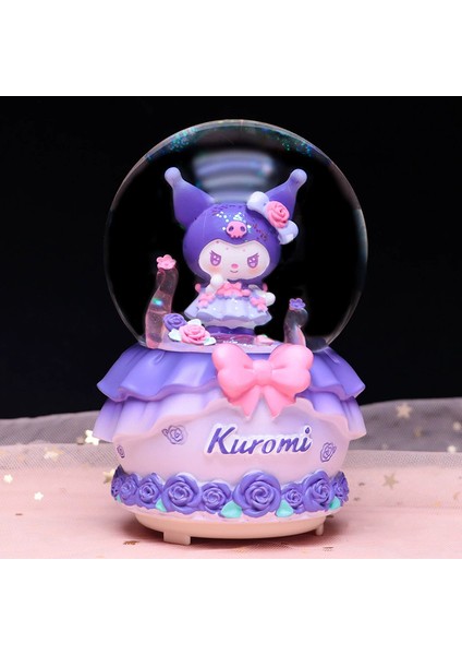 Sevimli Kuromi Temalı Büyük Boy Püskürtmeli Müzikli Işıklı Kar Küresi