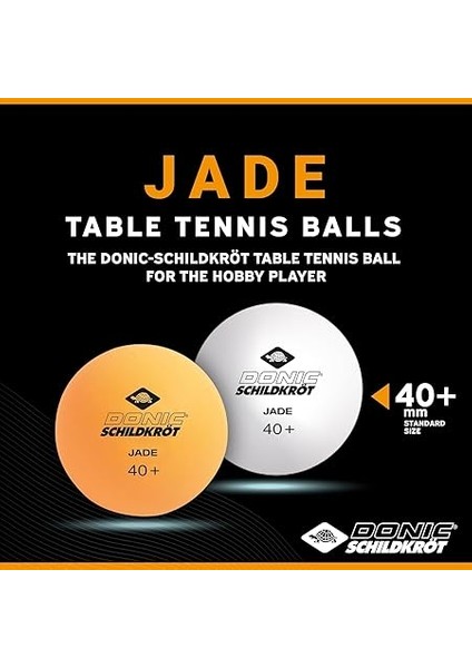 Jade Masa Tenisi Topu, Poly 40+ Kalite, Beyaz, Turuncu Veya Renk Karışımında Seçilebilir, 6'lı Blister Ambalajında, 12'li Poli Poşet, 72'li File Çanta Veya 144'LÜ Taşıma Çantası modelleri