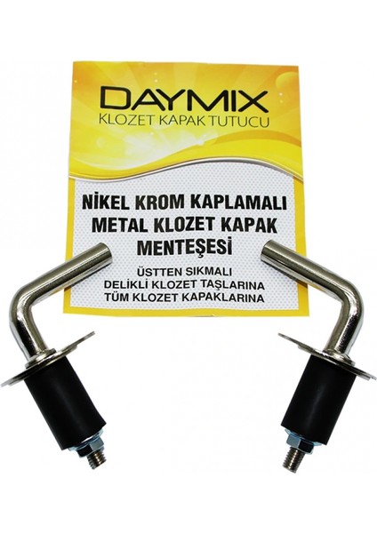 ÜSTTEN SIKMALI METAL KLOZET KAPAK MENTEŞESİ VİDASI NİKEL KROM KAPLAMALI (4887)