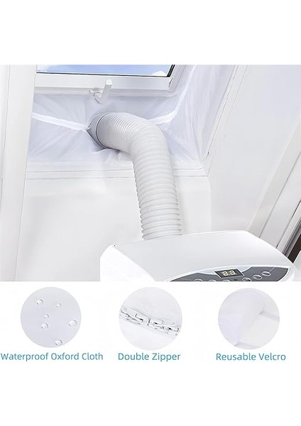 cm Çift Fermuarlı Mobil Klima Pencere Contası Kiti, Klimalar ve Nem Alıcılar Için Su Geçirmez Pencere Kalafat Sıcak Hava Durdurma, Sağlam ve Kurulumu Kolay fırsatları