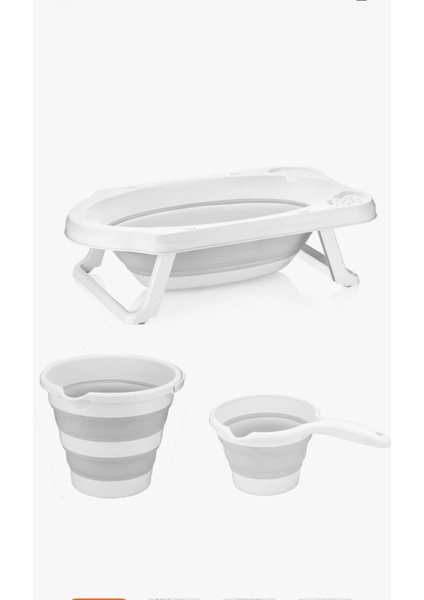 Bee Home Bebek Küvet Seti Katlanır Kova Maşrapa