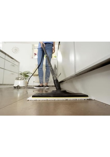 Orijinal Set Zemin Başlığı ve Mikrofiber Bez Easyfix Buharlı Temizleyici Kärcher Sc ile Uyumlu - Zeminler Için, Her Türlü Yüzey Için Uygun, Makinede Yıkanabilir, Beyaz modelleri