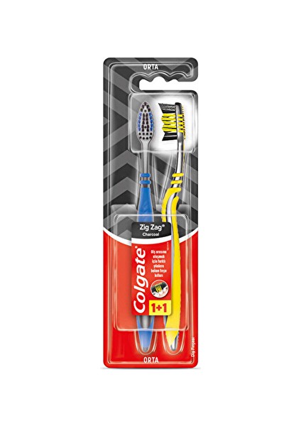 Diş Fırçası Zigzag Charcoal 1+1