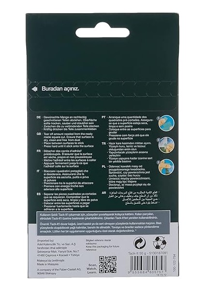 Tack-It Yeşil, 50 Gr, 90 Parça, Yeniden Kullanılabilir Hamur Yapıştırıcı, Sökülebilir ve Iz Bırakmaz fiyatları