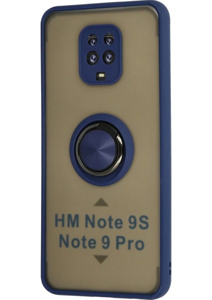 Xiaomi Redmi Note 9 Pro Kılıf Montreal Yüzüklü Silikon Kapak - Lacivert fiyatları