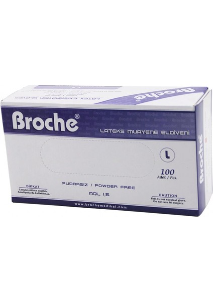 BROCHE L PUDRASIZ MUAYENE ELDİVENİ 100LÜ (4887)