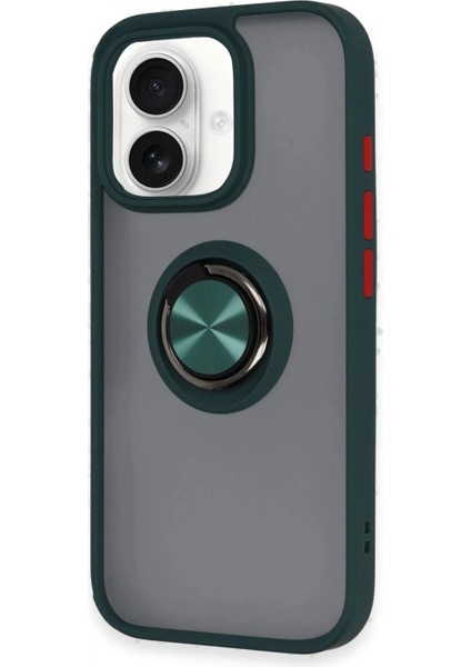 iPhone 16 Kılıf Montreal Yüzüklü Silikon Kapak - Yeşil fiyatları