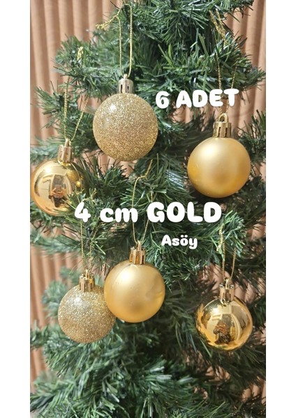 Yılbaşı Ağacı Süsü 4 cm Cici Gold Küre Top Süs Parlak Yılbaşı Süsleri Gold Küre Süs fiyatları