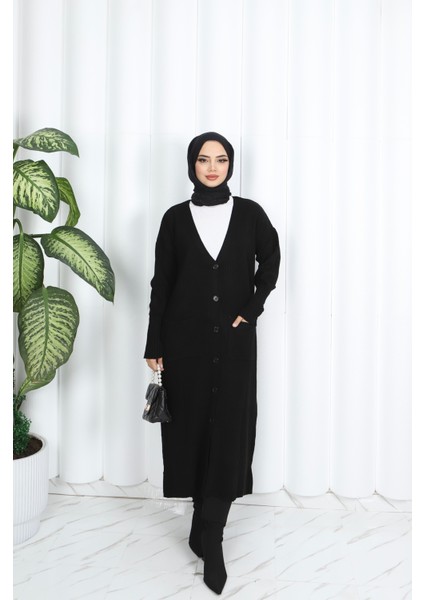 Cepli Uzun Triko Hırka