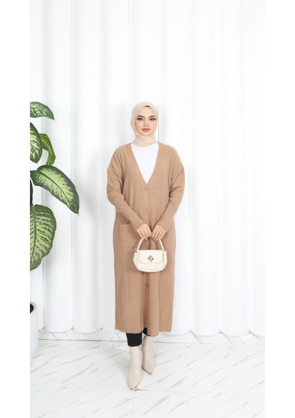 Cepli Uzun Triko Hırka